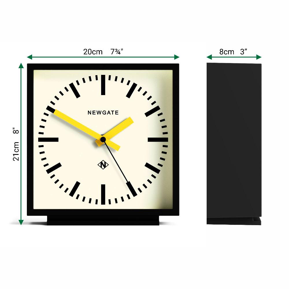 Newgate Watches Newgate Amp Mantel Clock In Black With Yellow Hands