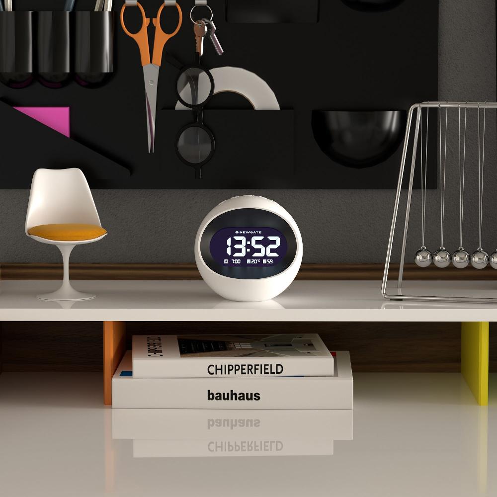 Newgate Watches Newgate Centre Of The Earth LCD Alarm In White