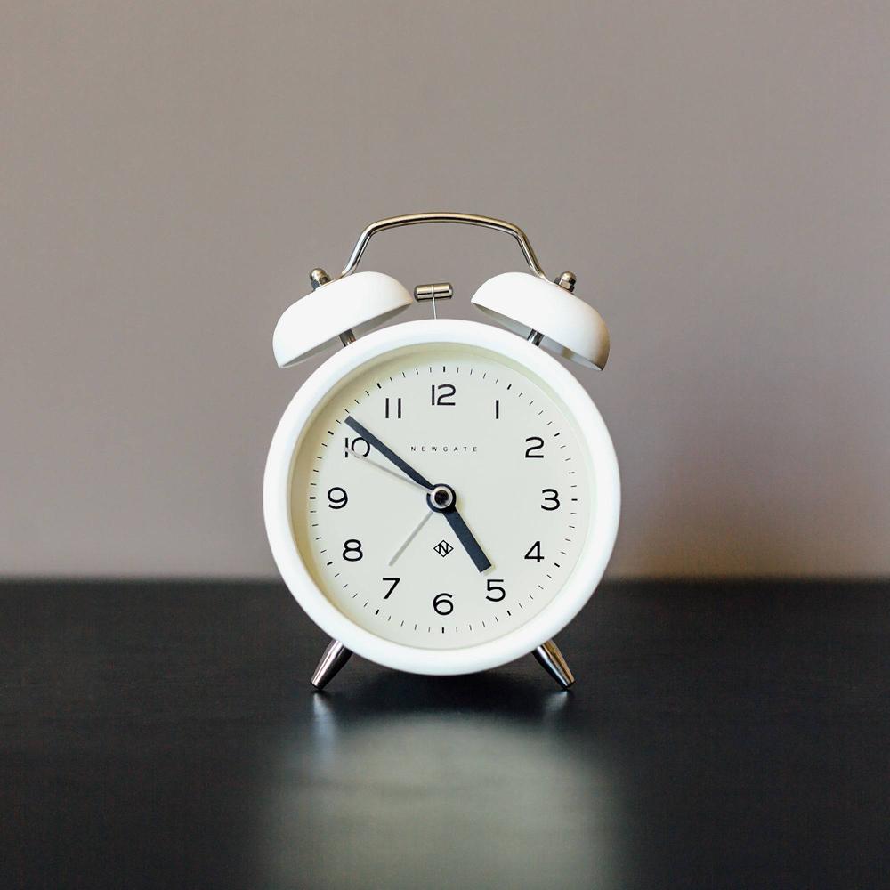 Newgate Watches Newgate Charlie Bell Alarm Clock In White