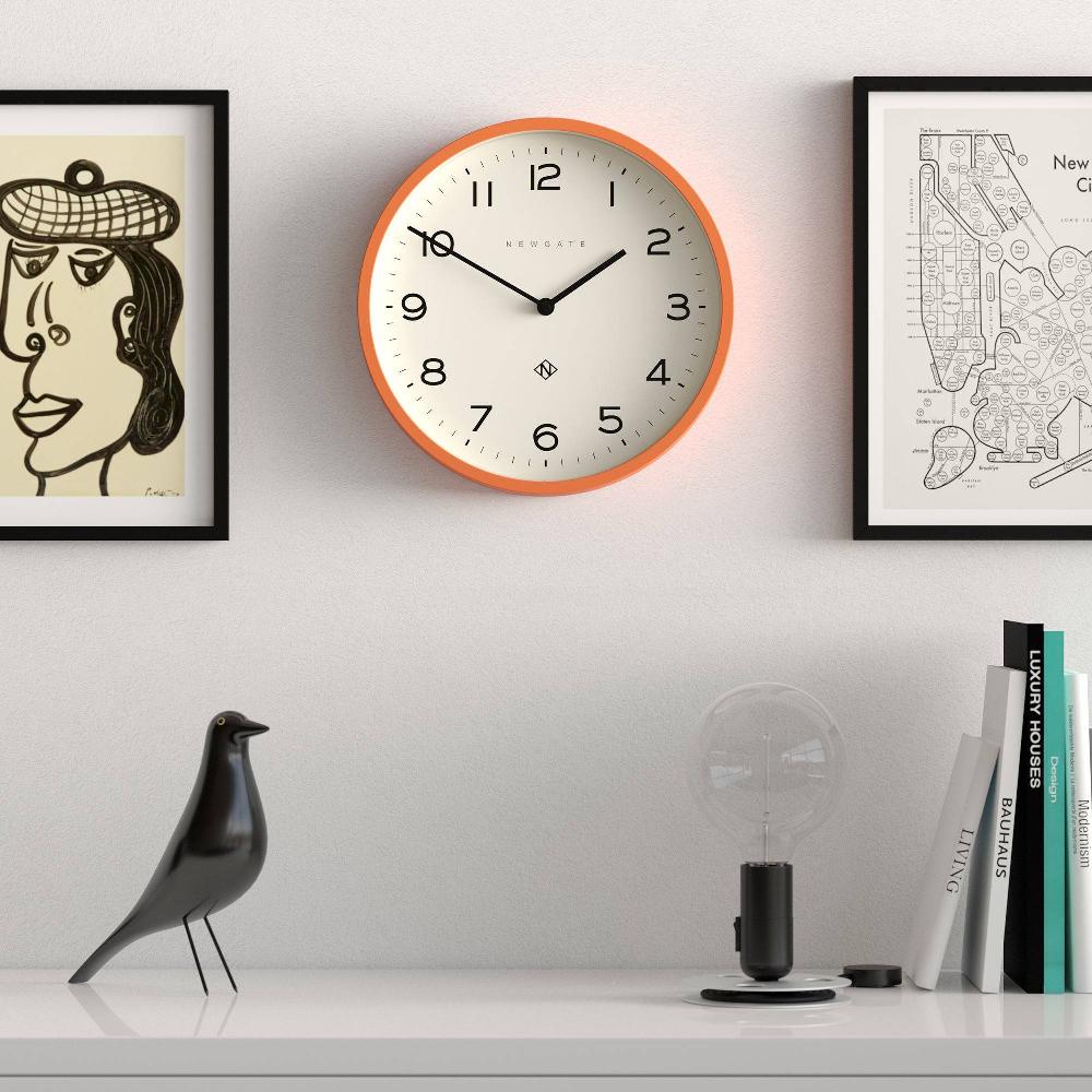 Newgate Watches Newgate Echo Number Four Wall Clock In Orange