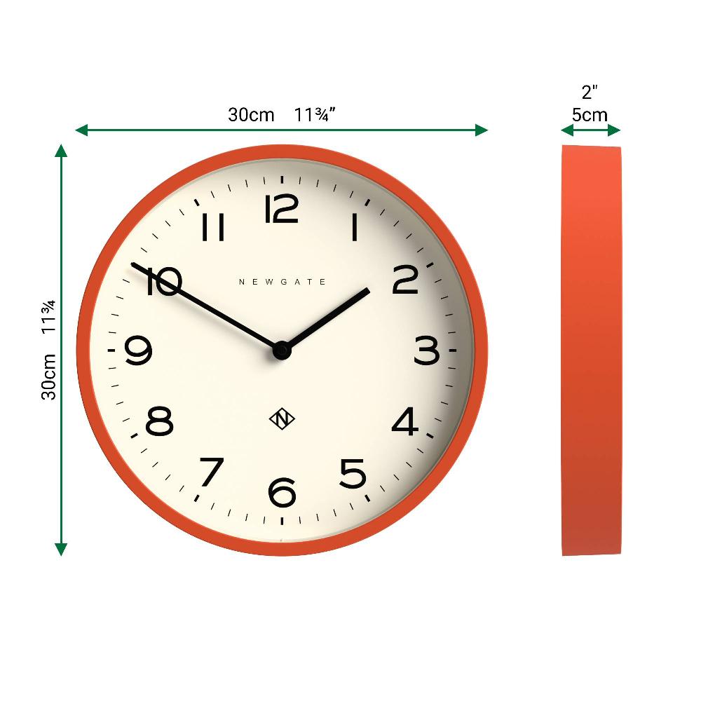 Newgate Watches Newgate Echo Number Four Wall Clock In Orange