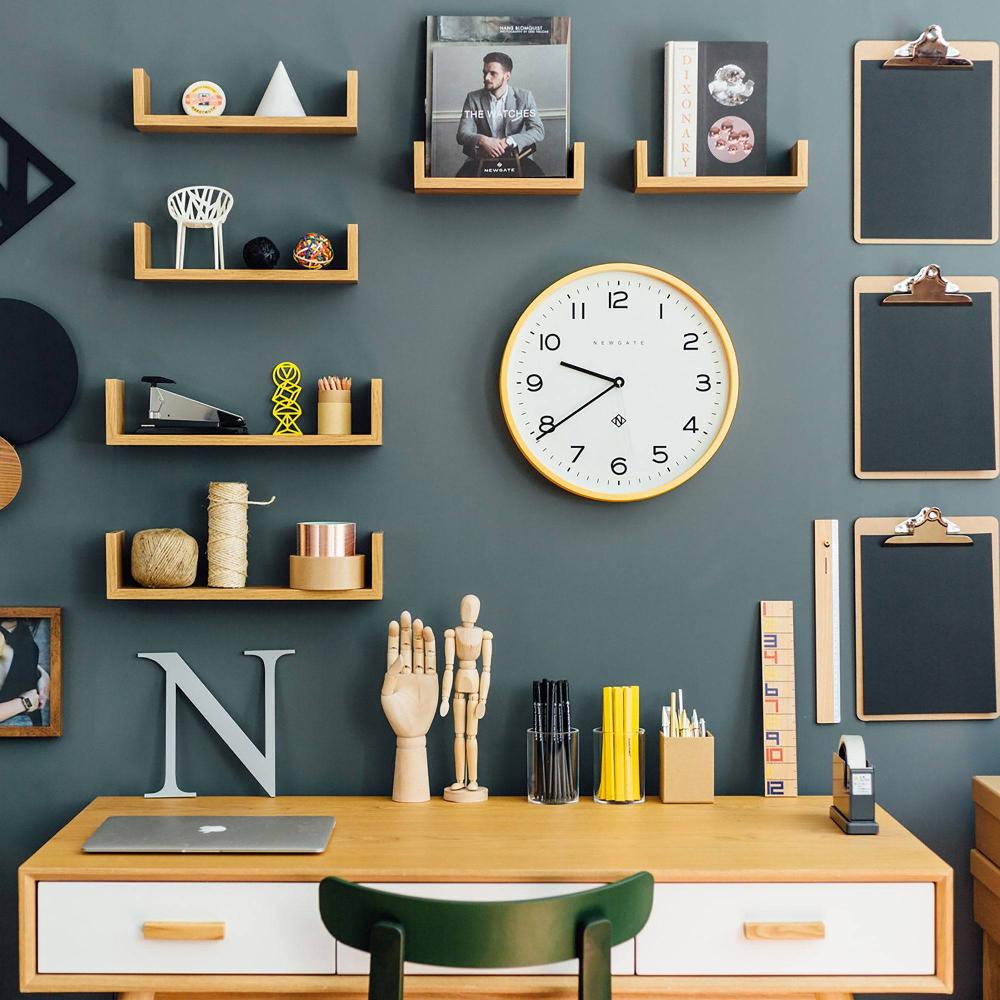 Newgate Watches Newgate Echo Number Three Wall Clock In Yellow