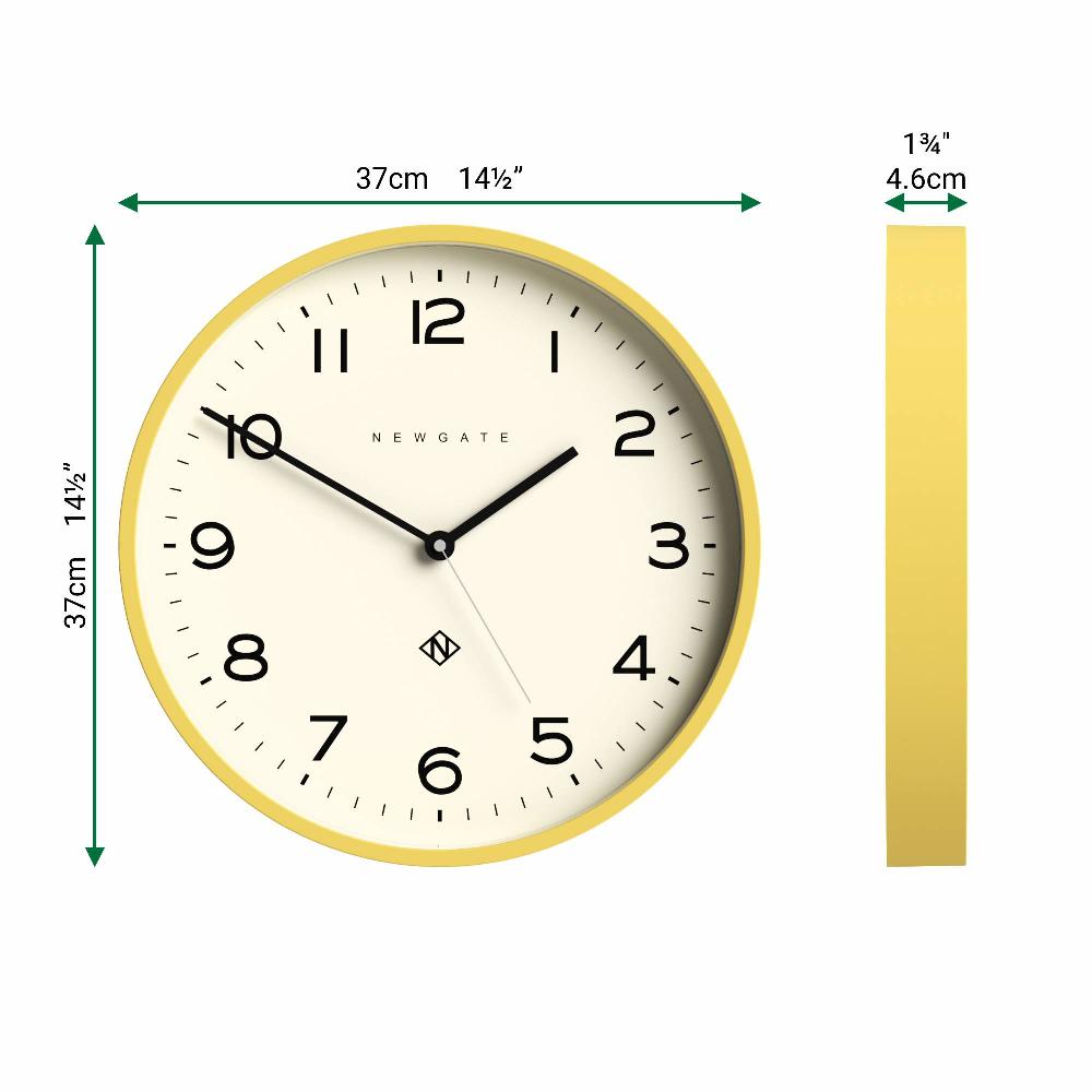 Newgate Watches Newgate Echo Number Three Wall Clock In Yellow