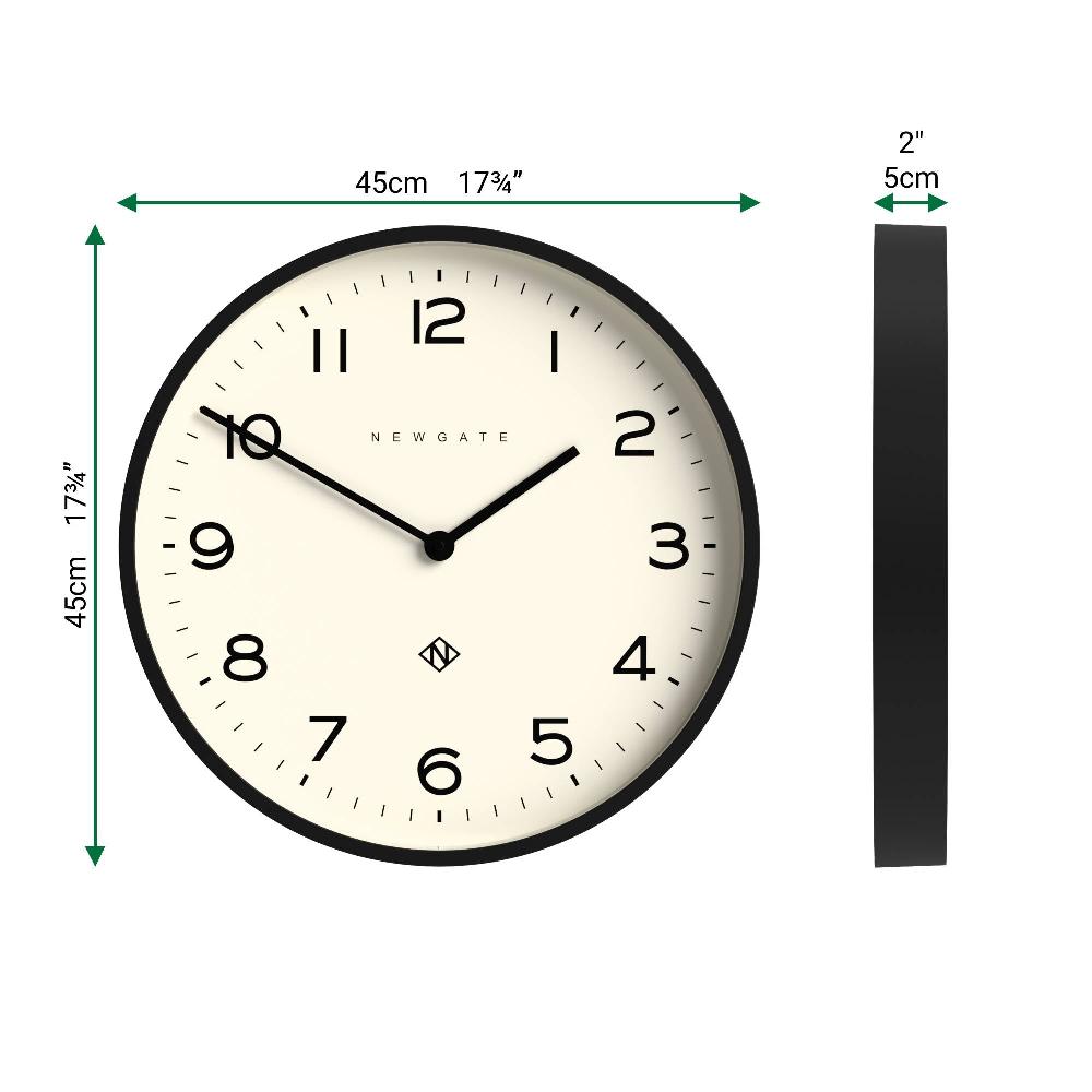 Newgate Watches Newgate Echo Number Two Wall Clock In Black