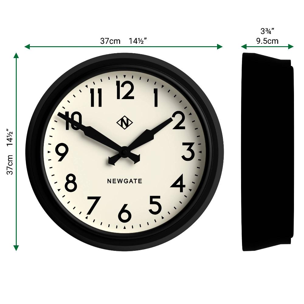 Newgate Watches Newgate Electric Wall Clock In Black