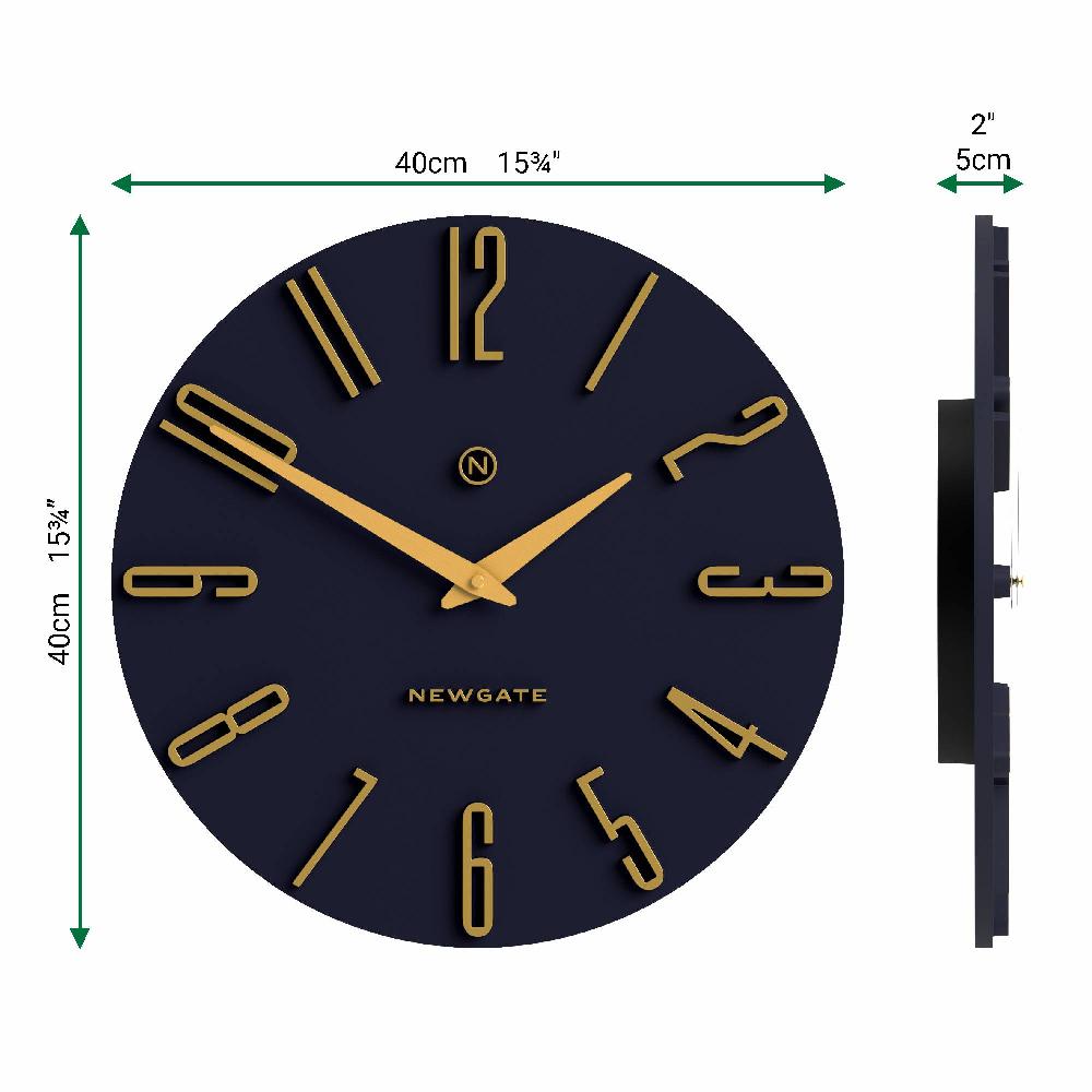 Newgate Watches Newgate Empire State Wall Clock In Petrol Blue