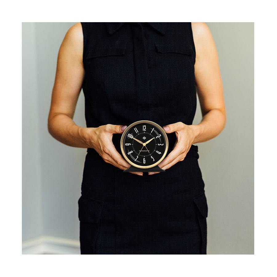 Newgate Watches Newgate Hotel Alarm Clock In Black And Brass