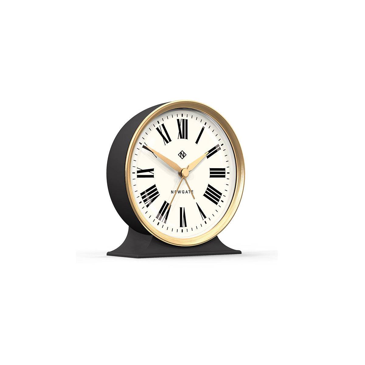 Newgate Watches Newgate Hotel Alarm Clock In Dark Grey And Brass