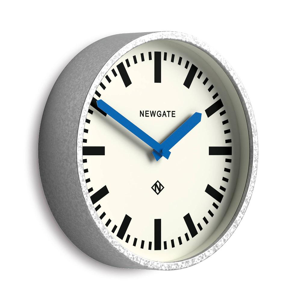 Newgate Watches Newgate Luggage Wall Clock In Galvanised And Blue