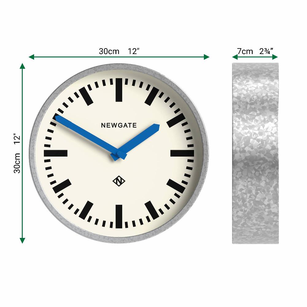 Newgate Watches Newgate Luggage Wall Clock In Galvanised And Blue