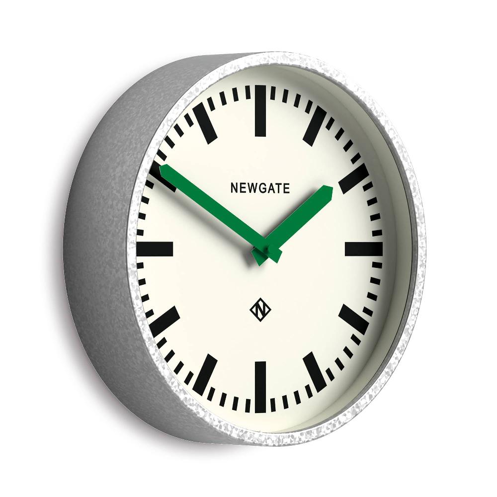Newgate Watches Newgate Luggage Wall Clock In Galvanised And Green