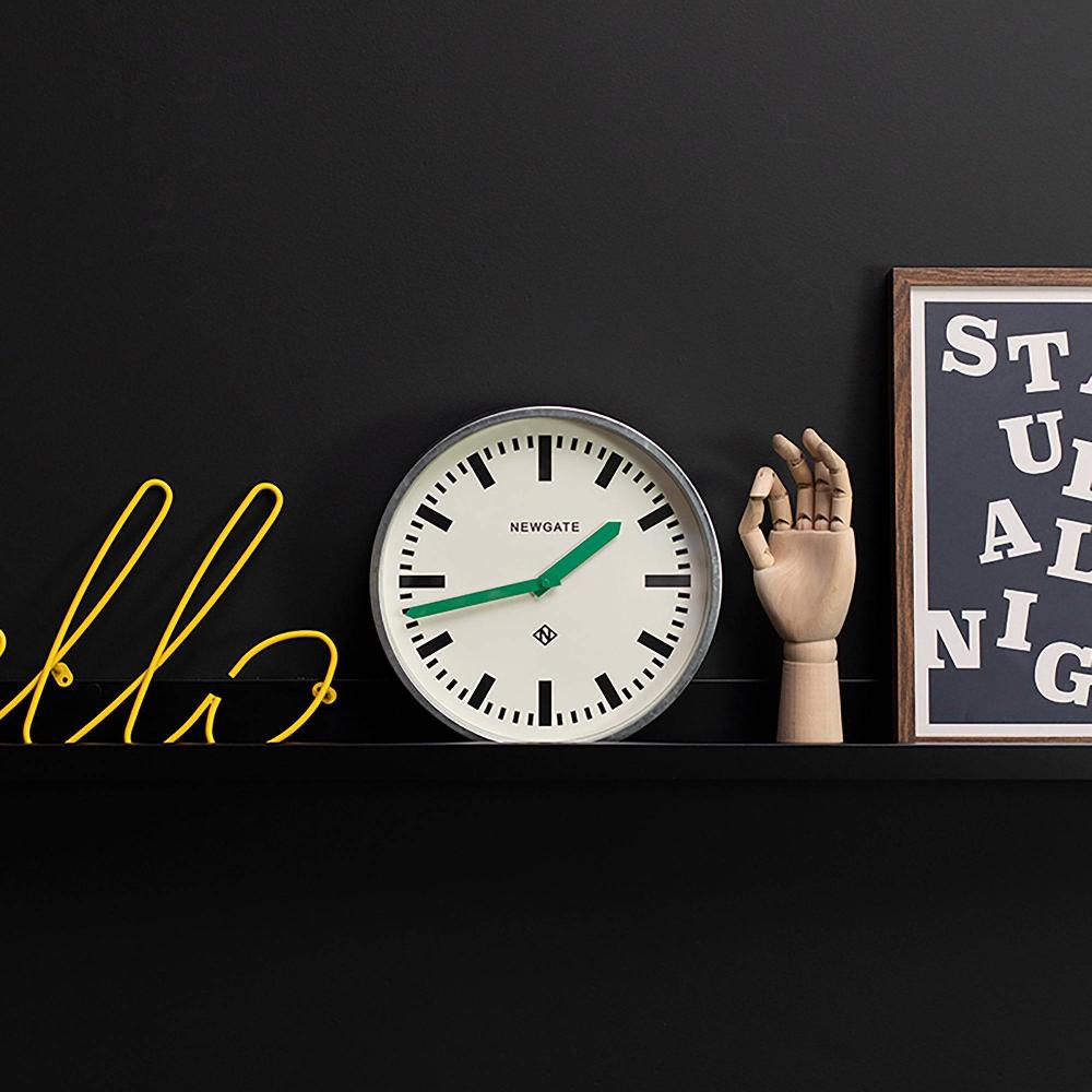 Newgate Watches Newgate Luggage Wall Clock In Galvanised And Green