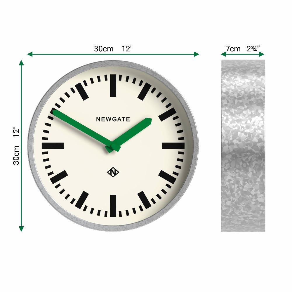 Newgate Watches Newgate Luggage Wall Clock In Galvanised And Green
