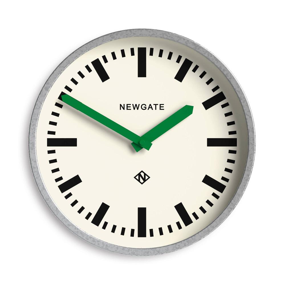 newgate watches Newgate Luggage wall clock in galvanised and green