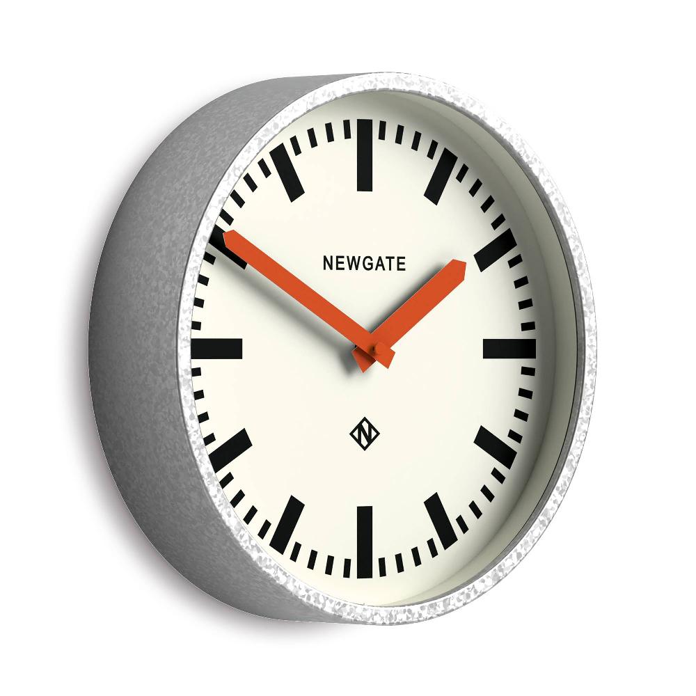 Newgate Watches Newgate Luggage Wall Clock In Galvanised And Orange