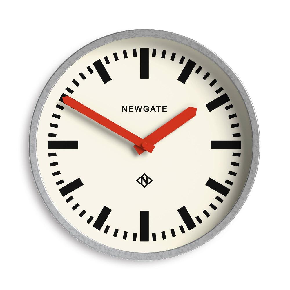 newgate watches Newgate Luggage wall clock in galvanised and red