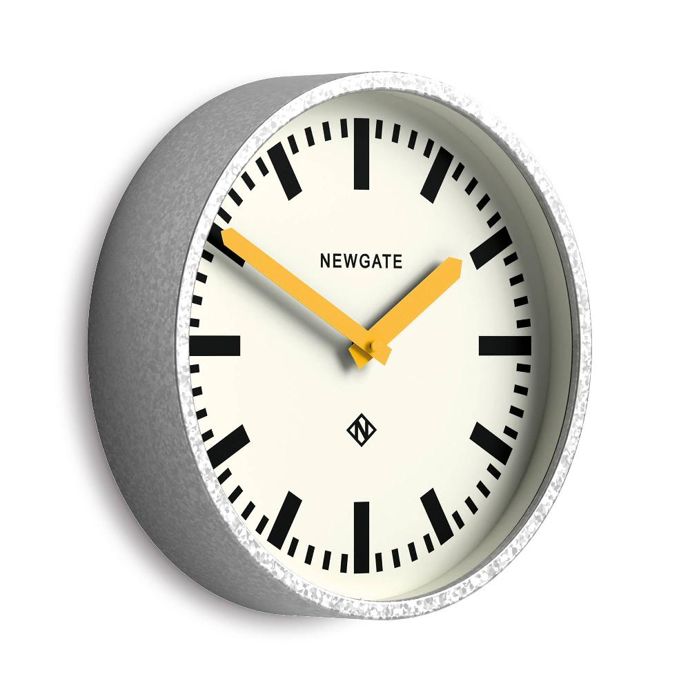 Newgate Watches Newgate Luggage Wall Clock In Galvanised And Yellow