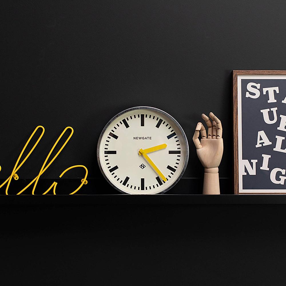 Newgate Watches Newgate Luggage Wall Clock In Galvanised And Yellow