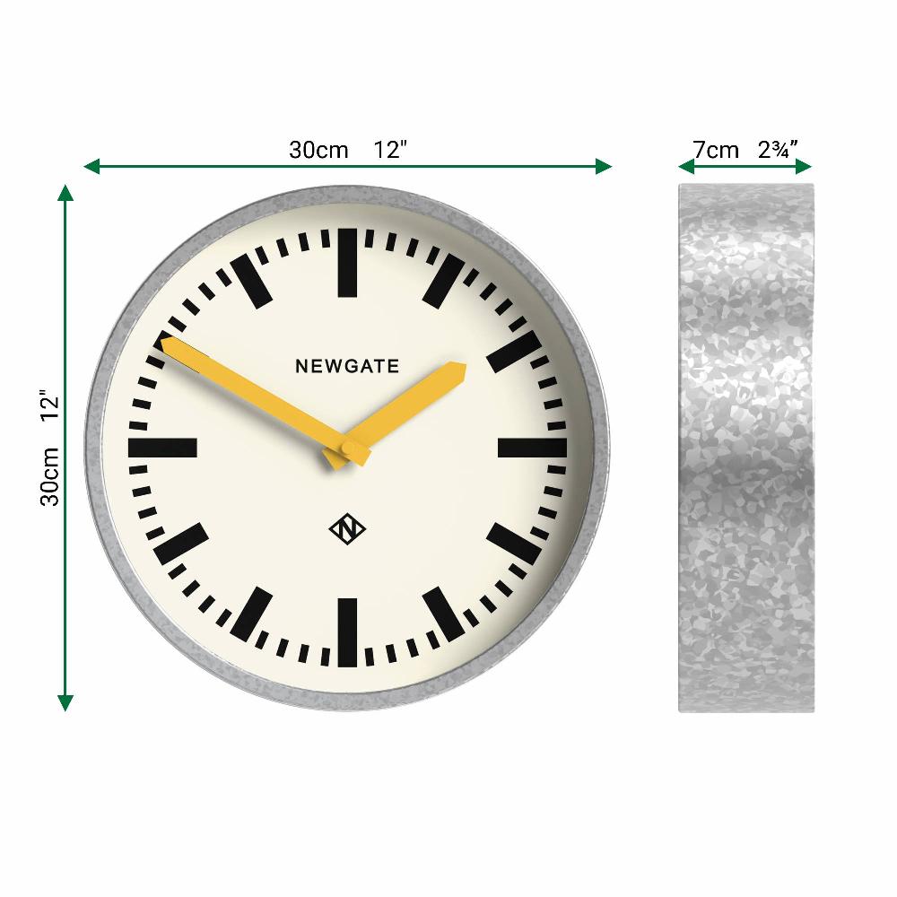 Newgate Watches Newgate Luggage Wall Clock In Galvanised And Yellow