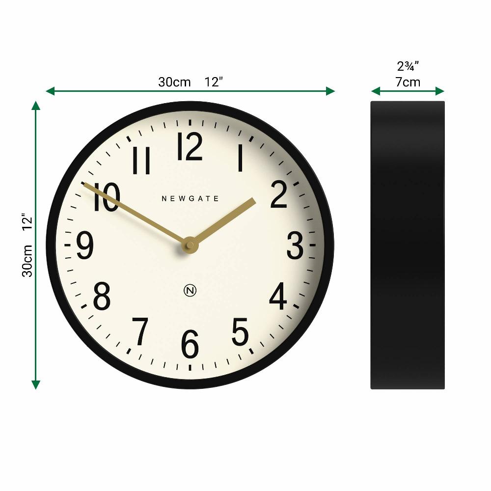 Newgate Watches Newgate Master Edwards Wall Clock In Black