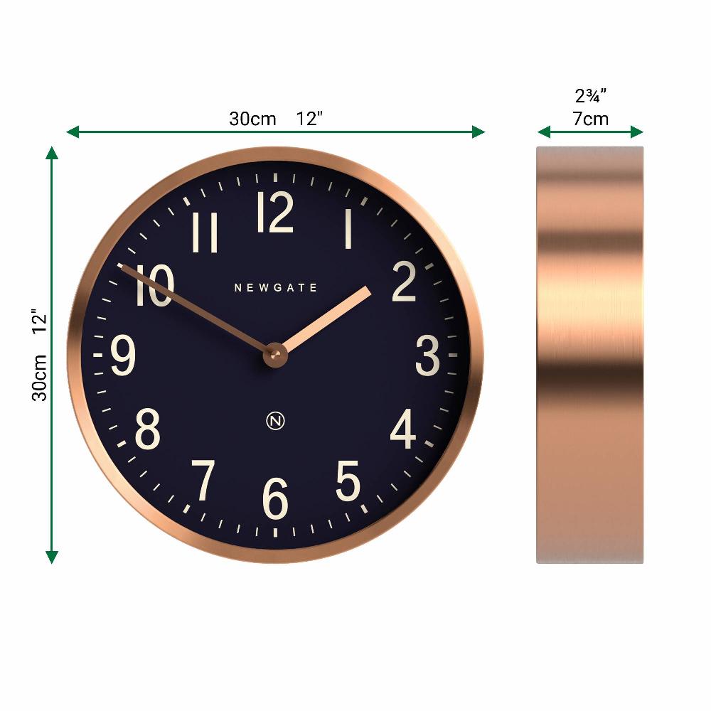 Newgate Watches Newgate Master Edwards Wall Clock In Copper And Blue