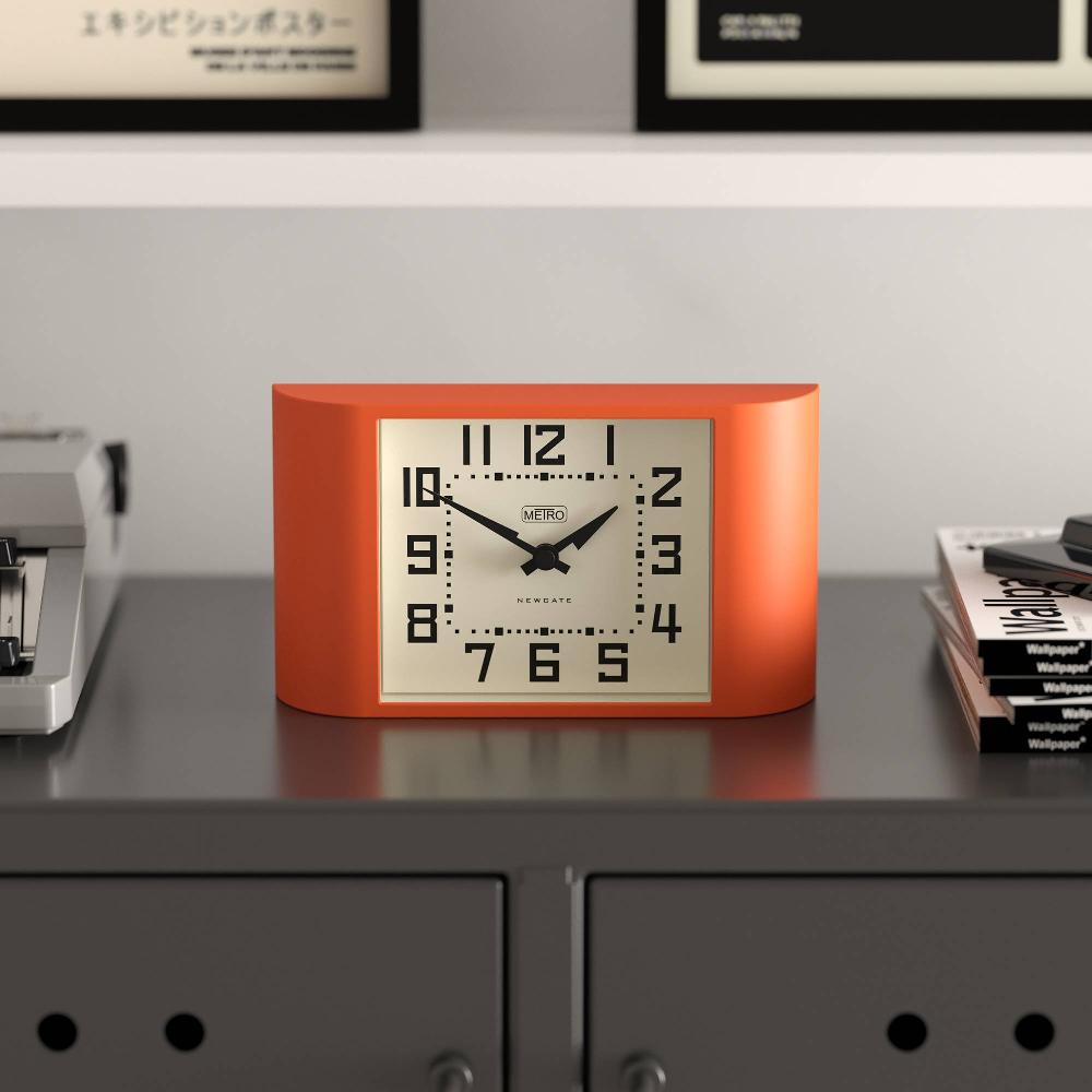 Newgate Watches Newgate Mini Metro Mantel Clock In Orange