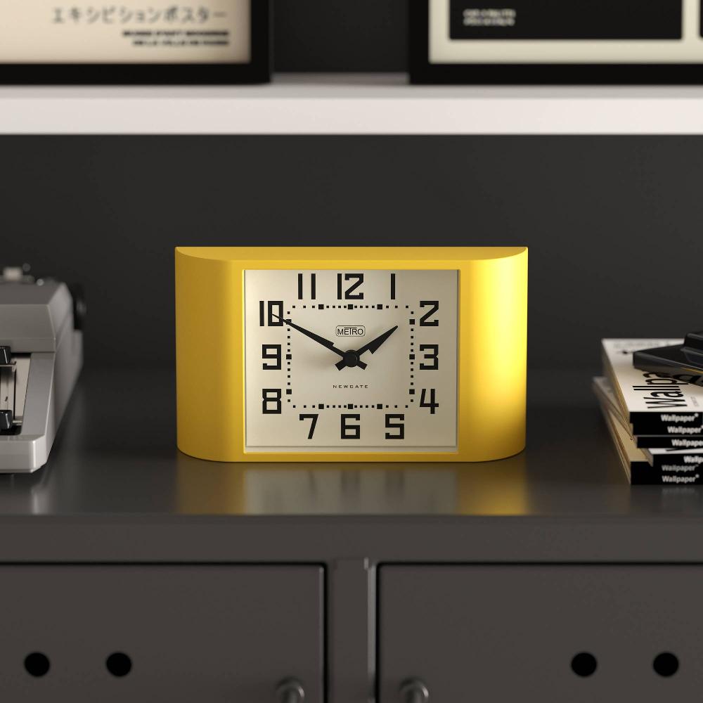 Newgate Watches Newgate Mini Metro Mantel Clock In Yellow
