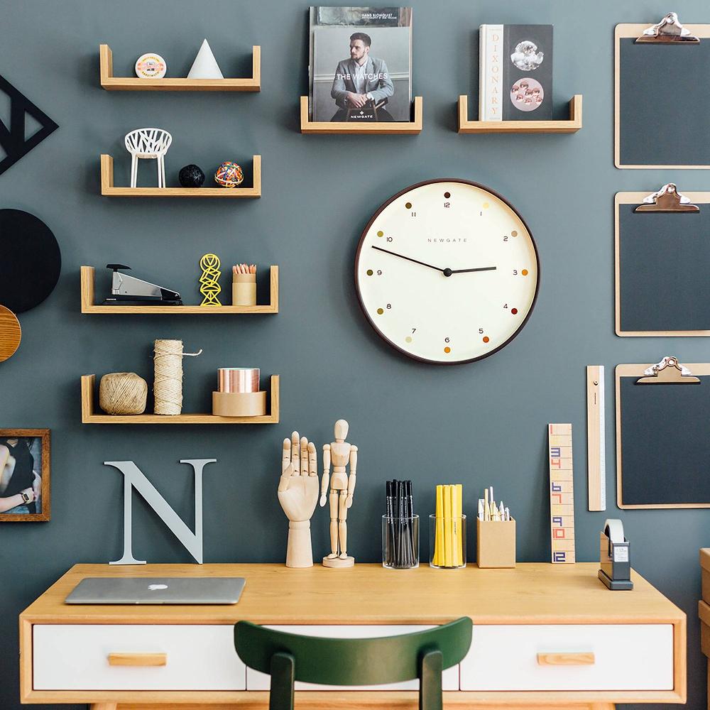 Newgate Watches Newgate Mr Clarke Dot Wall Clock In Dark Wood 40cm