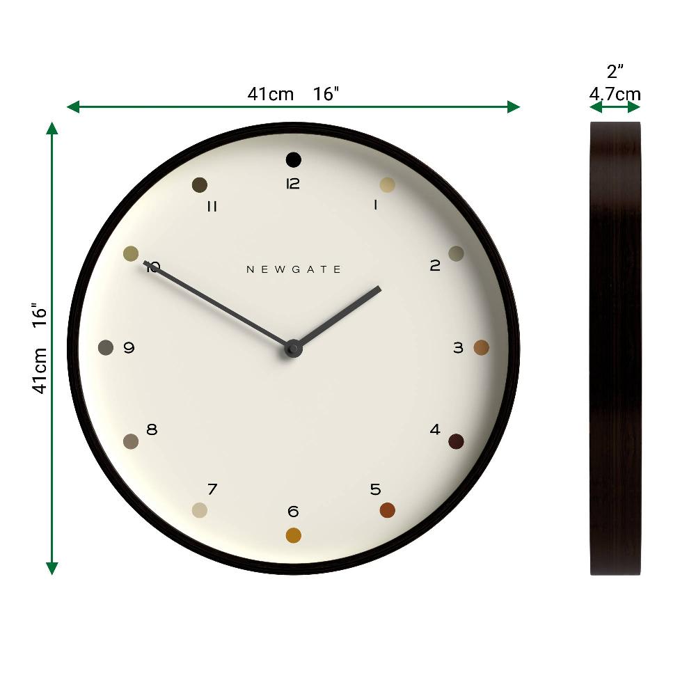 Newgate Watches Newgate Mr Clarke Dot Wall Clock In Dark Wood 40cm