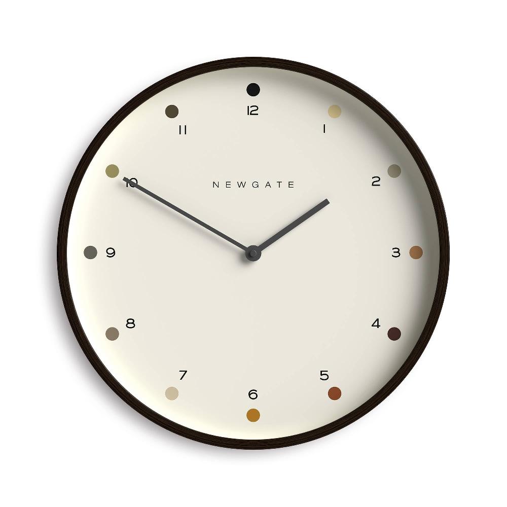 newgate watches Newgate Mr Clarke dot wall clock in dark wood 40cm