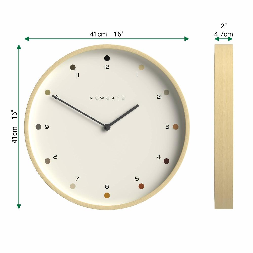 Newgate Watches Newgate Mr Clarke Dot Wall Clock In Light Plywood 40cm