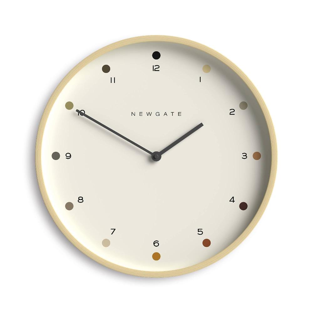 newgate watches Newgate Mr Clarke dot wall clock in light plywood 40cm