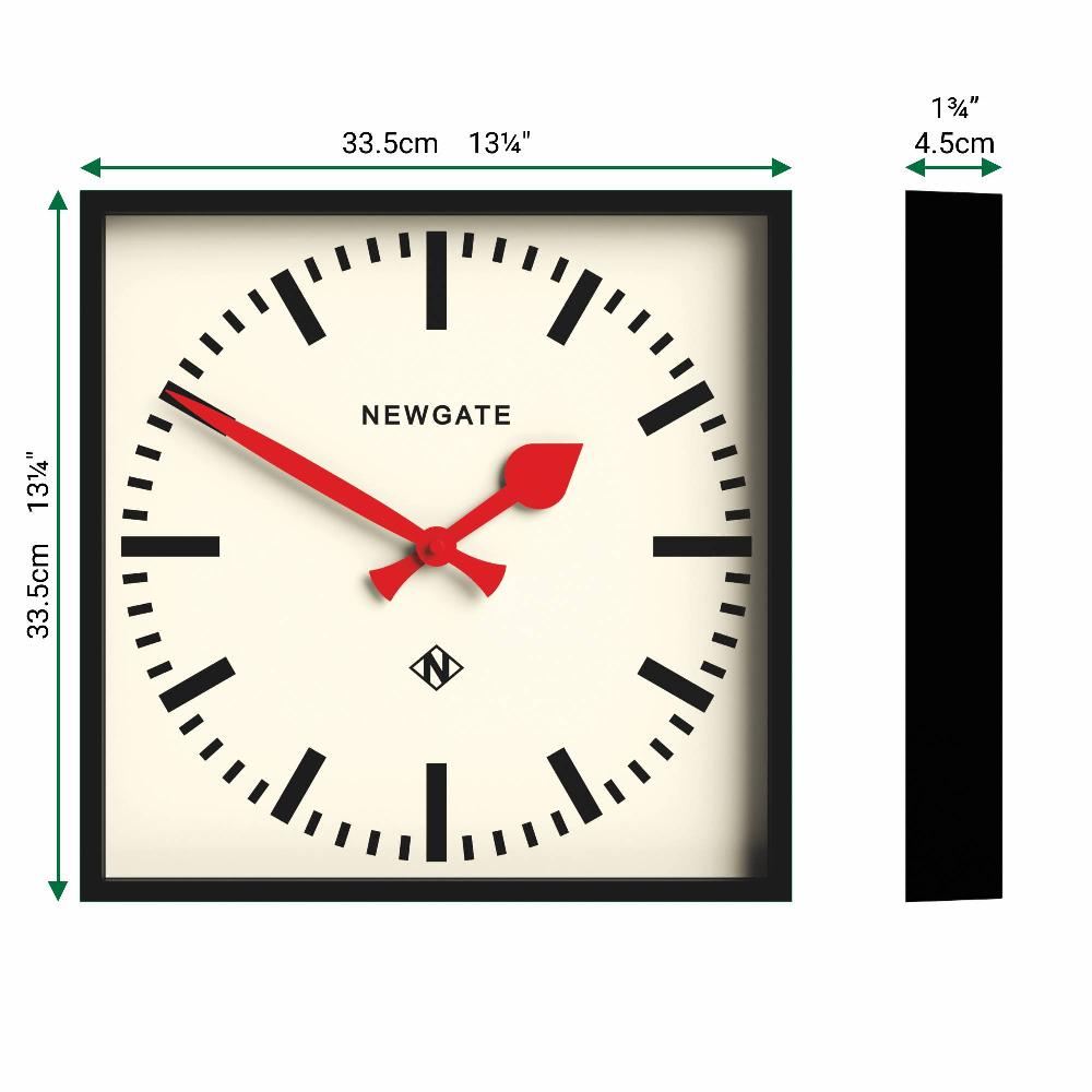 Newgate Watches Newgate Number Five Railway Wall Clock In Black And Red