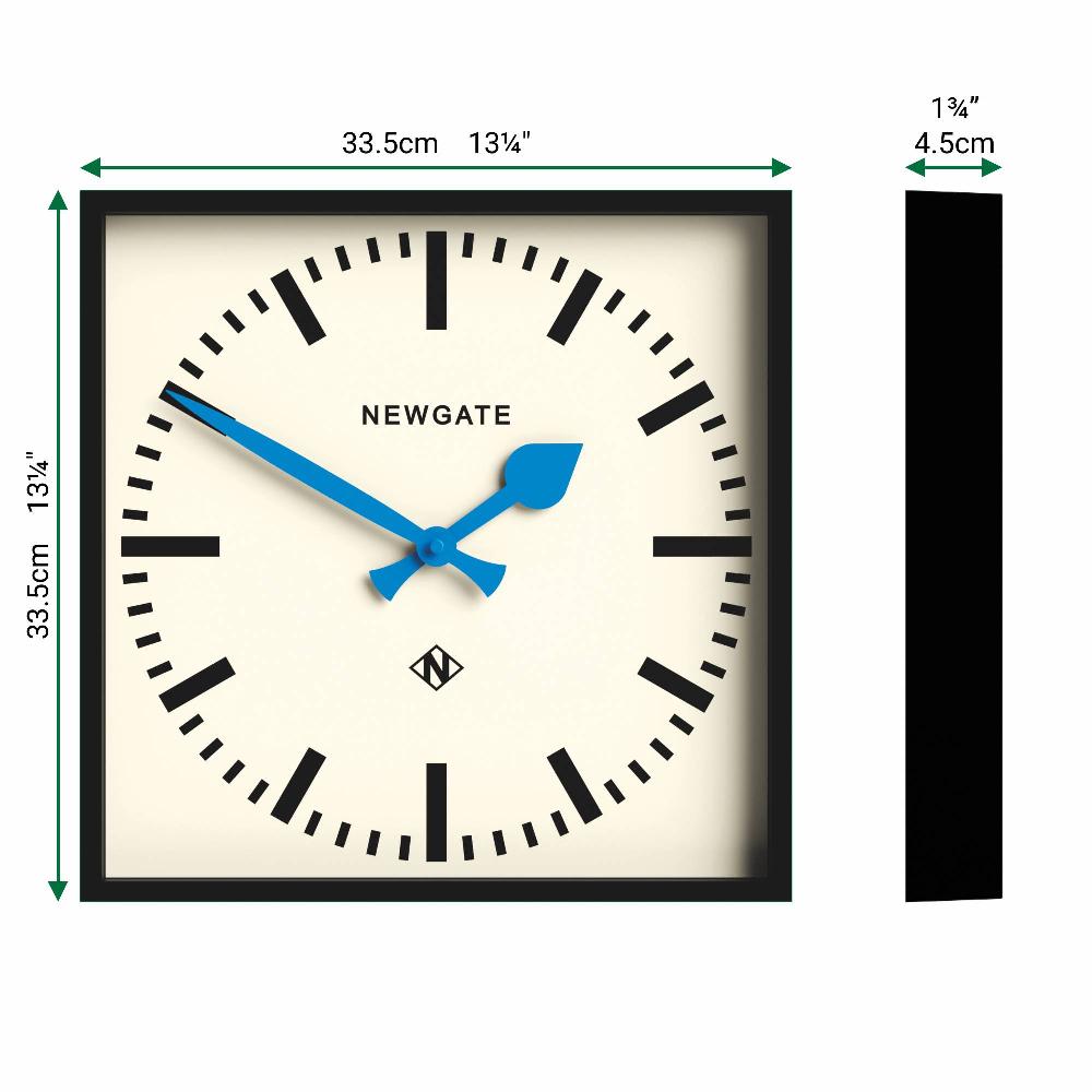 Newgate Watches Newgate Number Five Railway Wall Clock In Black And Blue