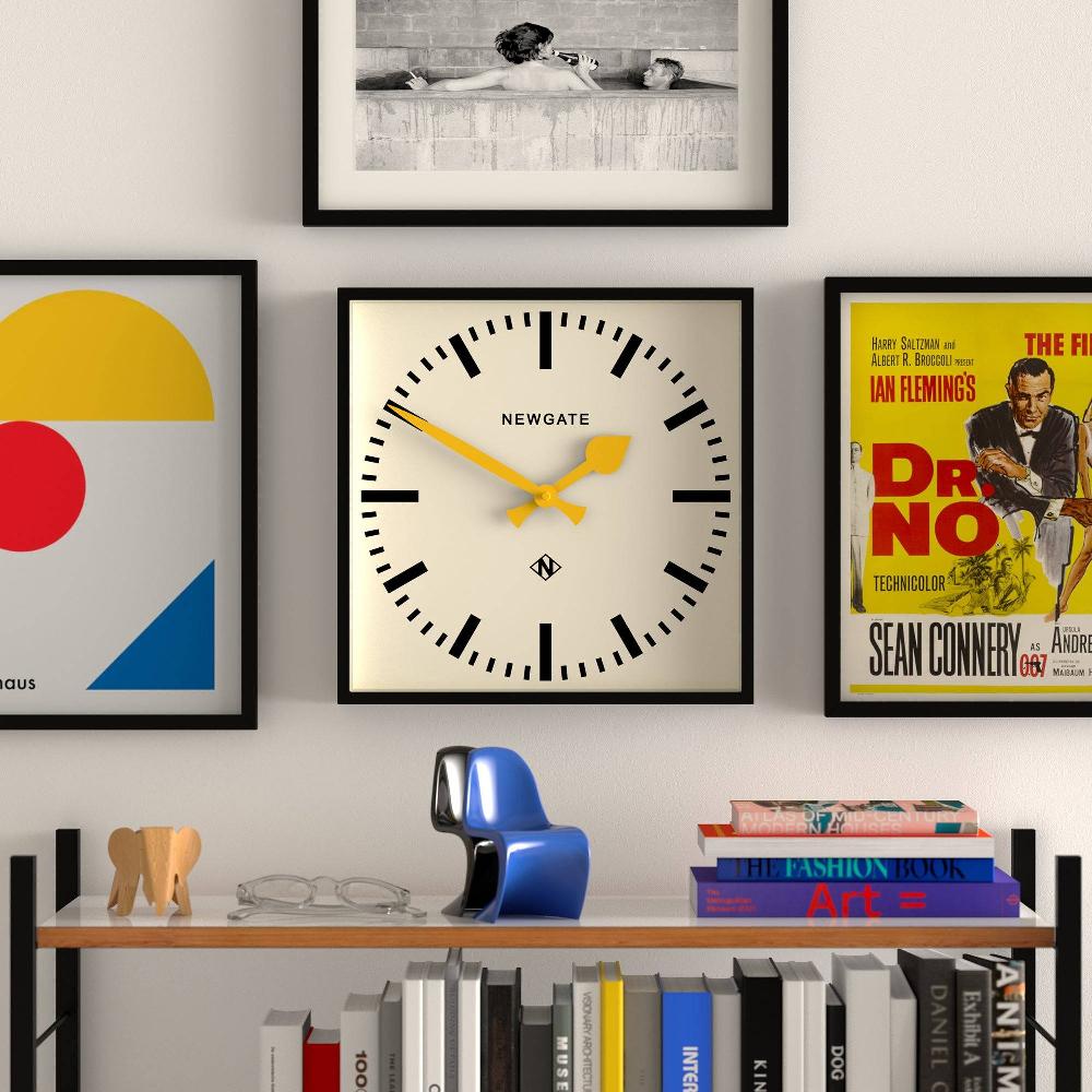 Newgate Watches Newgate Number Five Railway Wall Clock In Black And Yellow
