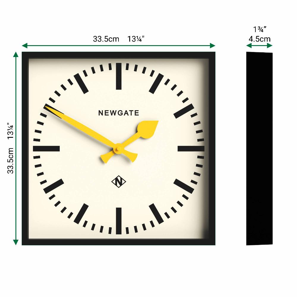 Newgate Watches Newgate Number Five Railway Wall Clock In Black And Yellow