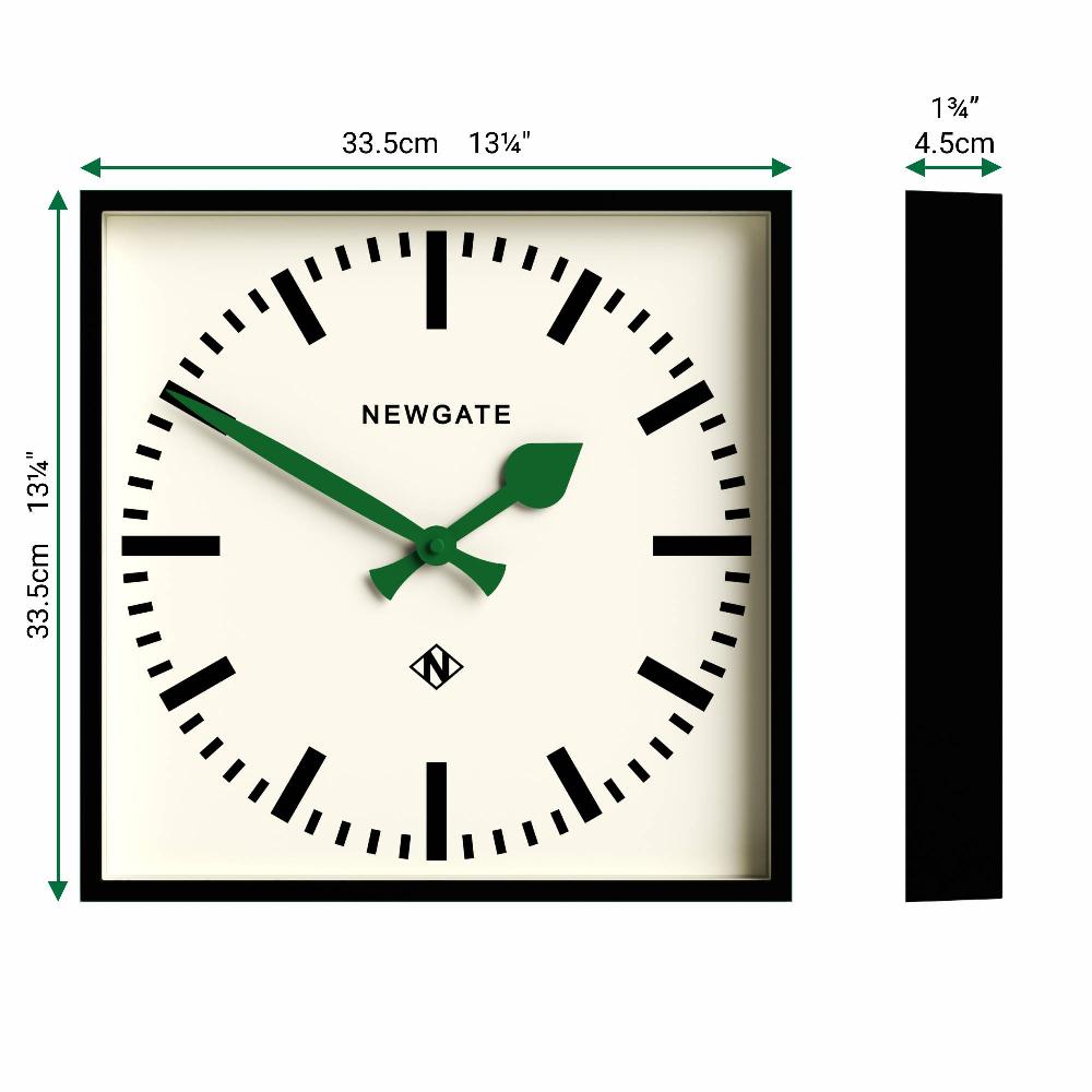 Newgate Watches Newgate Number Five Railway Wall Clock In Black And Green