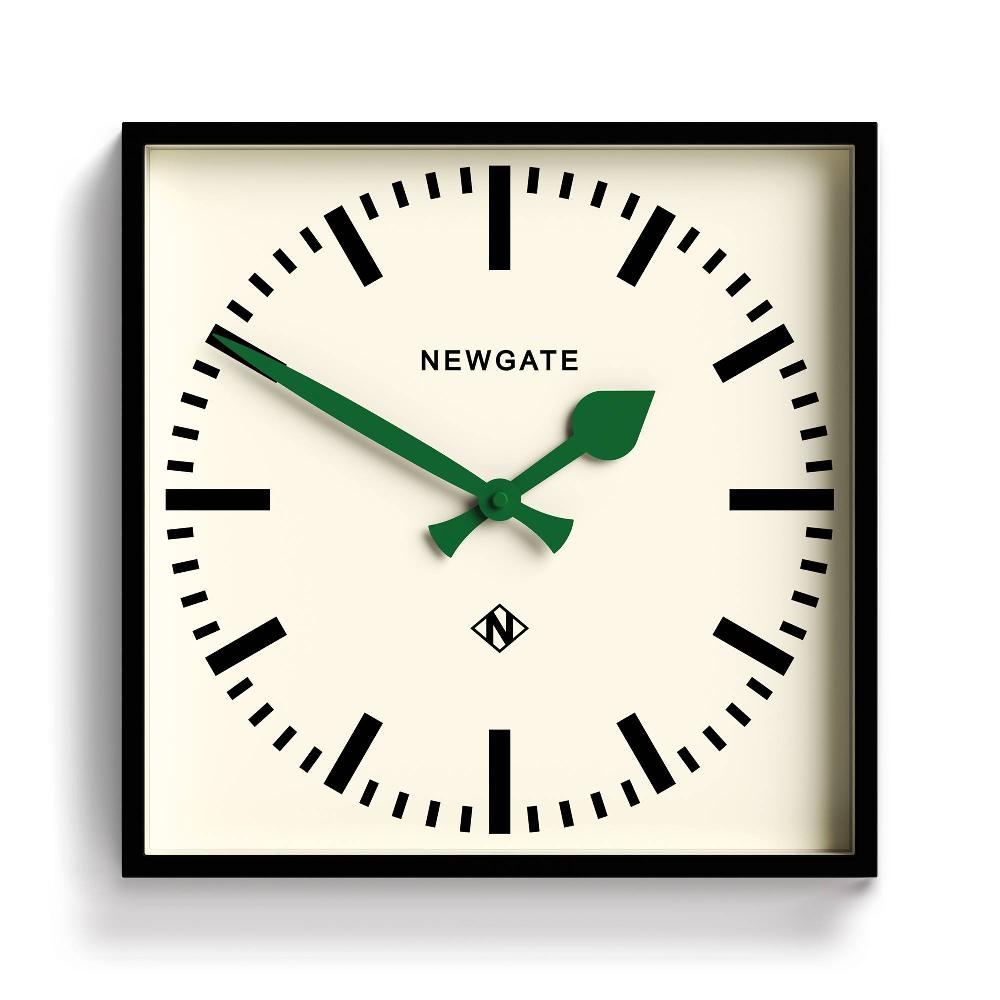 newgate watches Newgate Number Five Railway wall clock in black and green