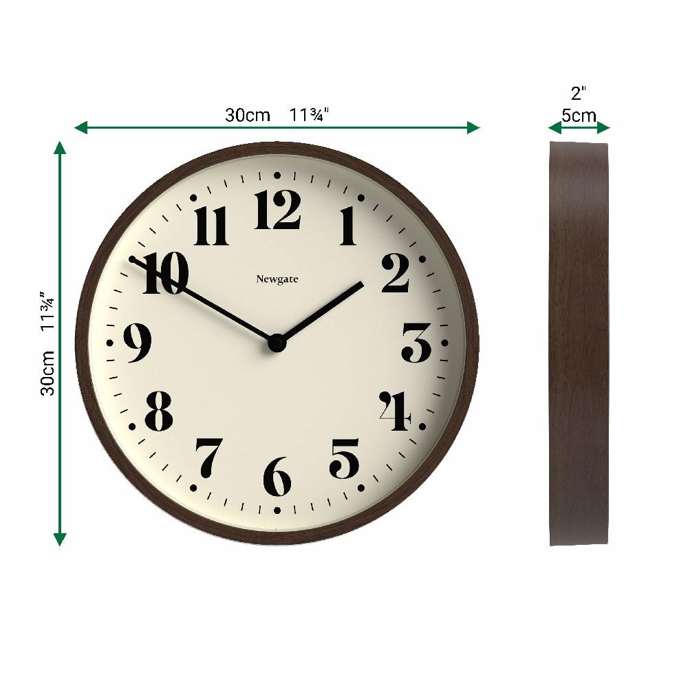 Newgate Watches Newgate Number Four Wall Clock In Dark Faux Wood