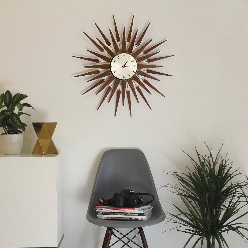 Newgate Watches Newgate Pluto Wall Clock In Dark Wood