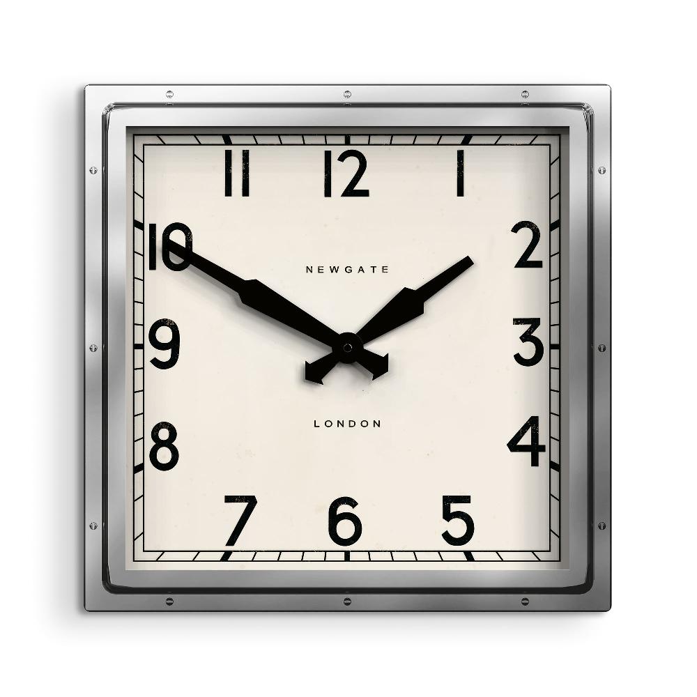 newgate watches Newgate Quad wall clock in stainless steel