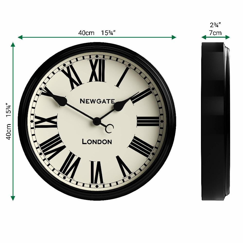 Newgate Watches Newgate Spitalfields Wall Clock In Gloss Black