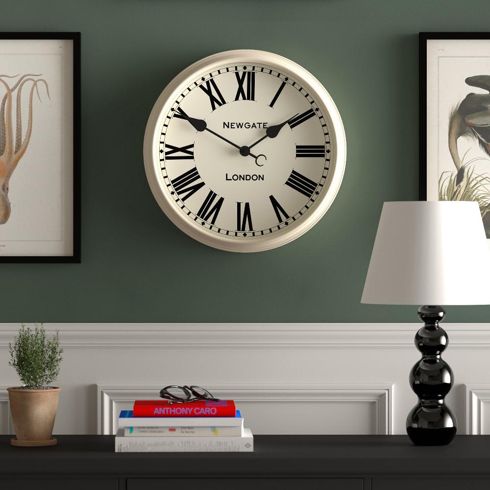 Newgate Watches Newgate Spitalfields Wall Clock In Gloss Cream