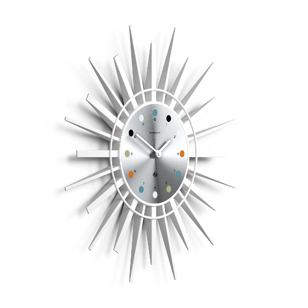 Newgate Watches Newgate Stingray Wall Clock In White And Aluminium