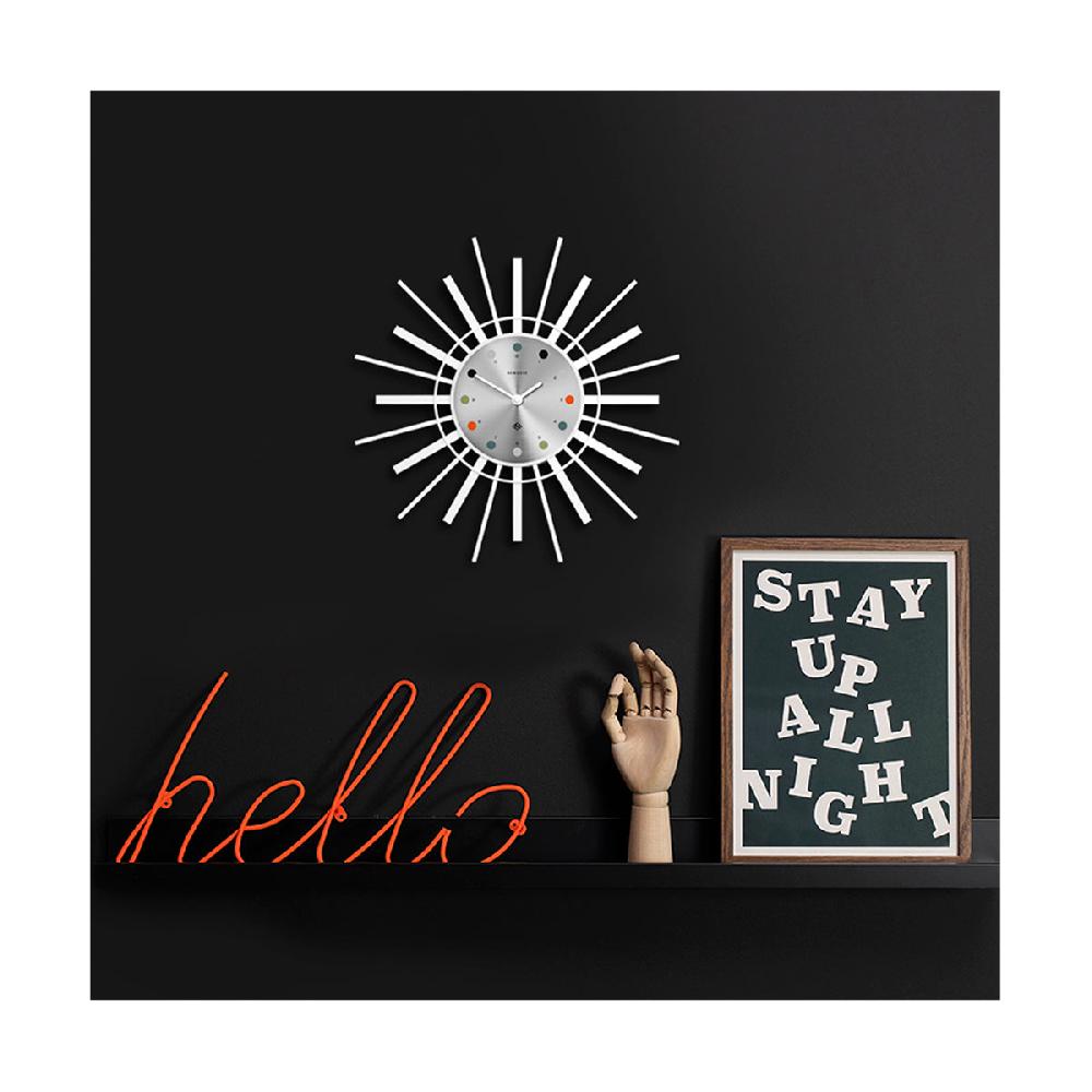 Newgate Watches Newgate Stingray Wall Clock In White And Aluminium