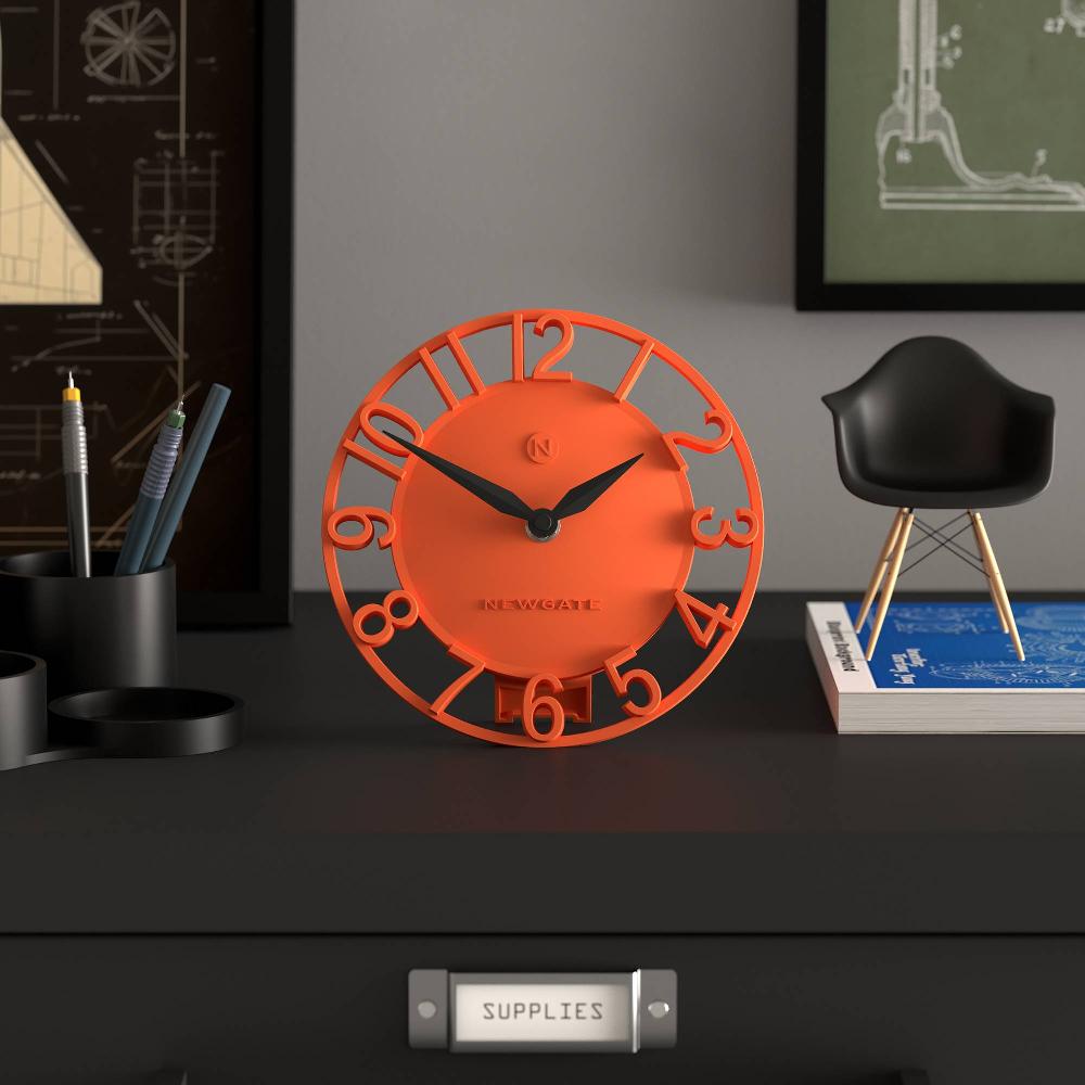 Newgate Watches Newgate Timewarp Mantel Clock In Orange
