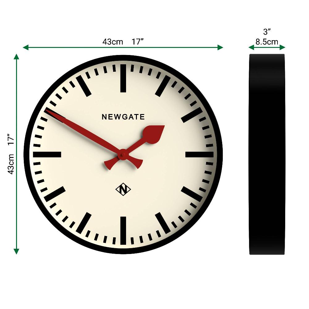 Newgate Watches Newgate Universal Railway Wall Clock In Black