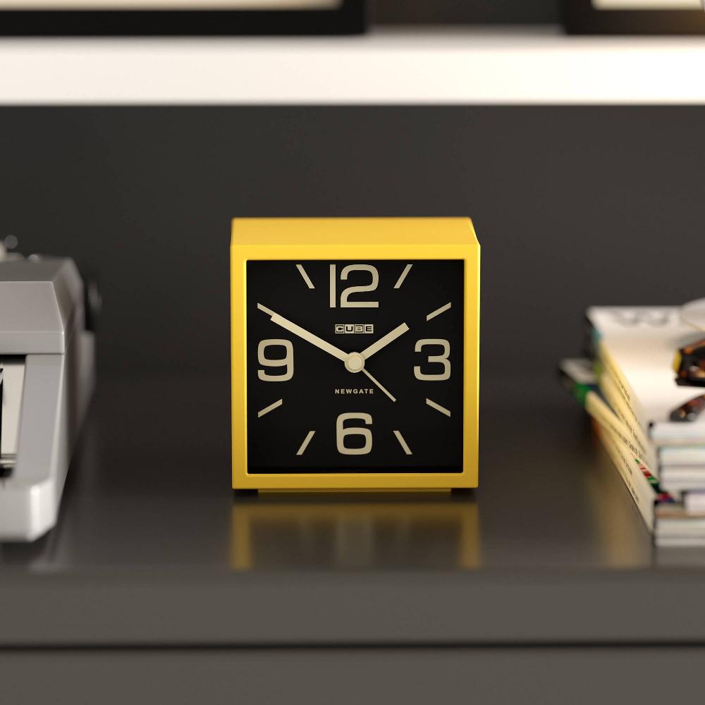 Newgate Watches Newgate Cube Alarm Clock In Yellow
