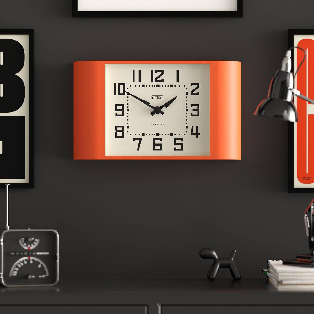Newgate Watches Newgate Metro Wall Clock In Orange