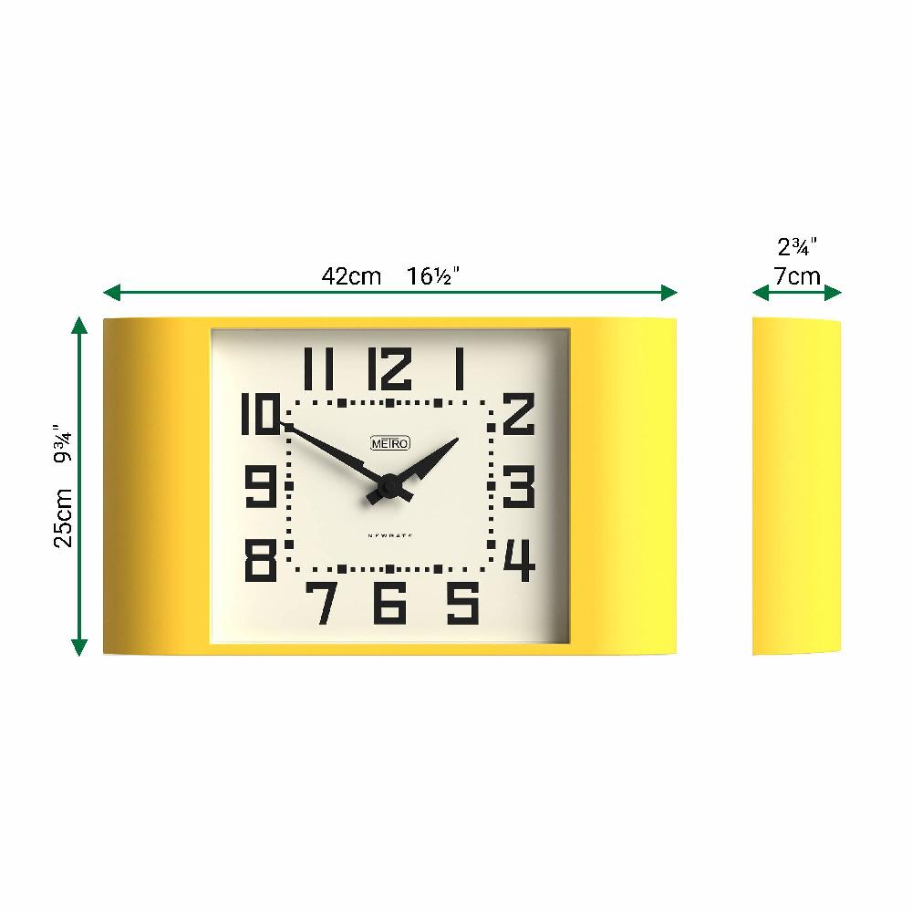Newgate Watches Newgate Metro Wall Clock In Yellow